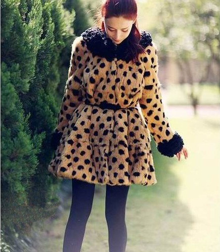 Rabbit fur leopard print fur qq900385