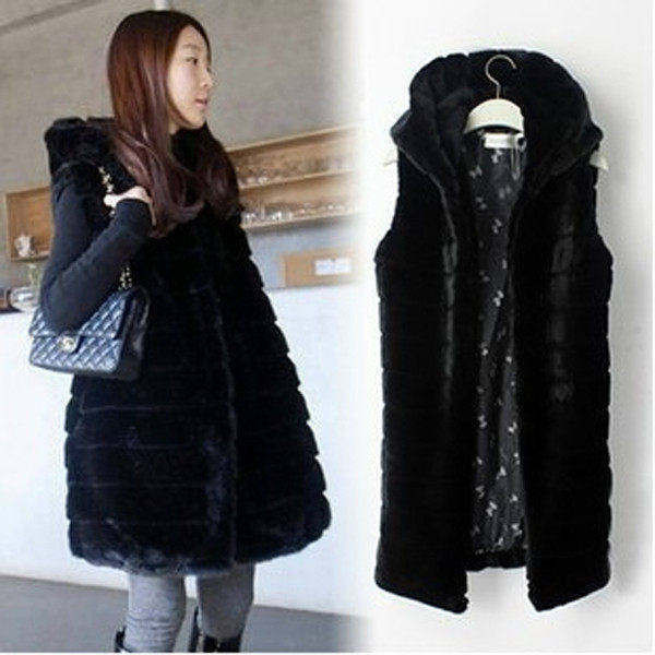 Rabbit fur plus size slim thermal medium-long wool fur vest outerwear female