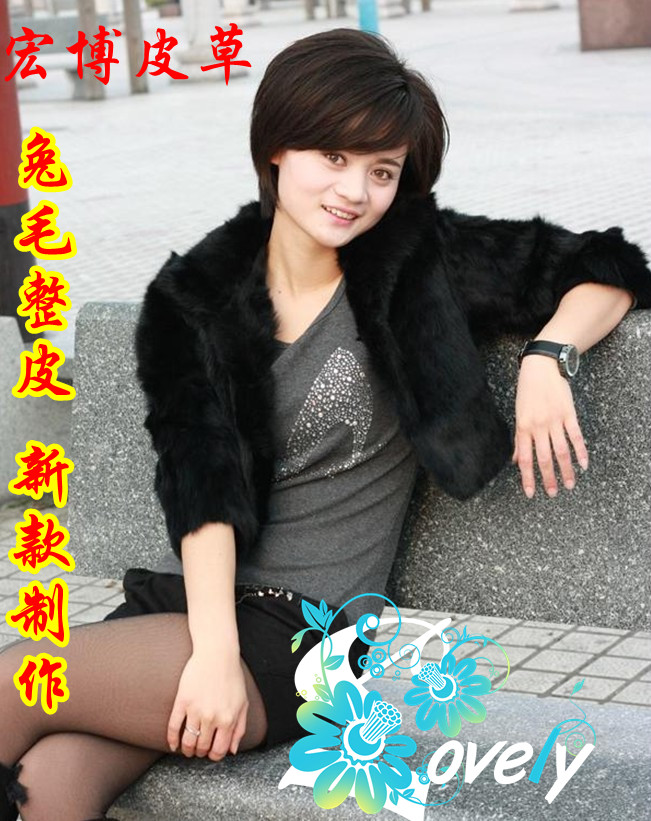 Rabbit fur short design woman's ourwear,  fur coat