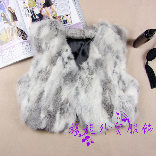 Rabbit fur vest female short design vivi hot fur vest rabbit fur vest female sweetheart neckline