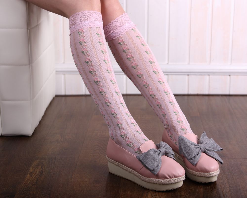 Rabbit rustic handmade cotton pile of pile of socks knee-high socks