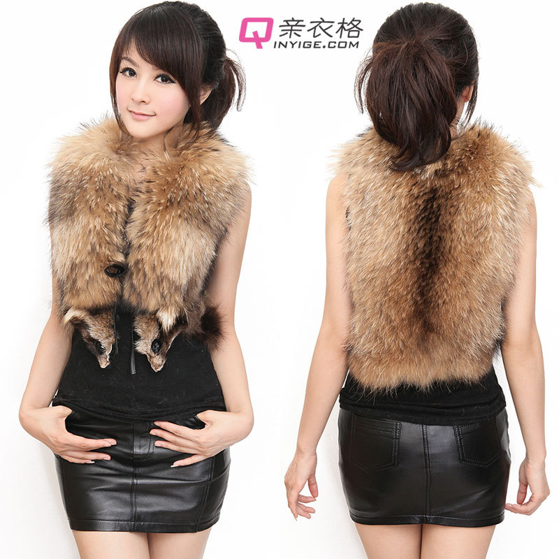 Raccoon fur vest 2012 outerwear short design women's