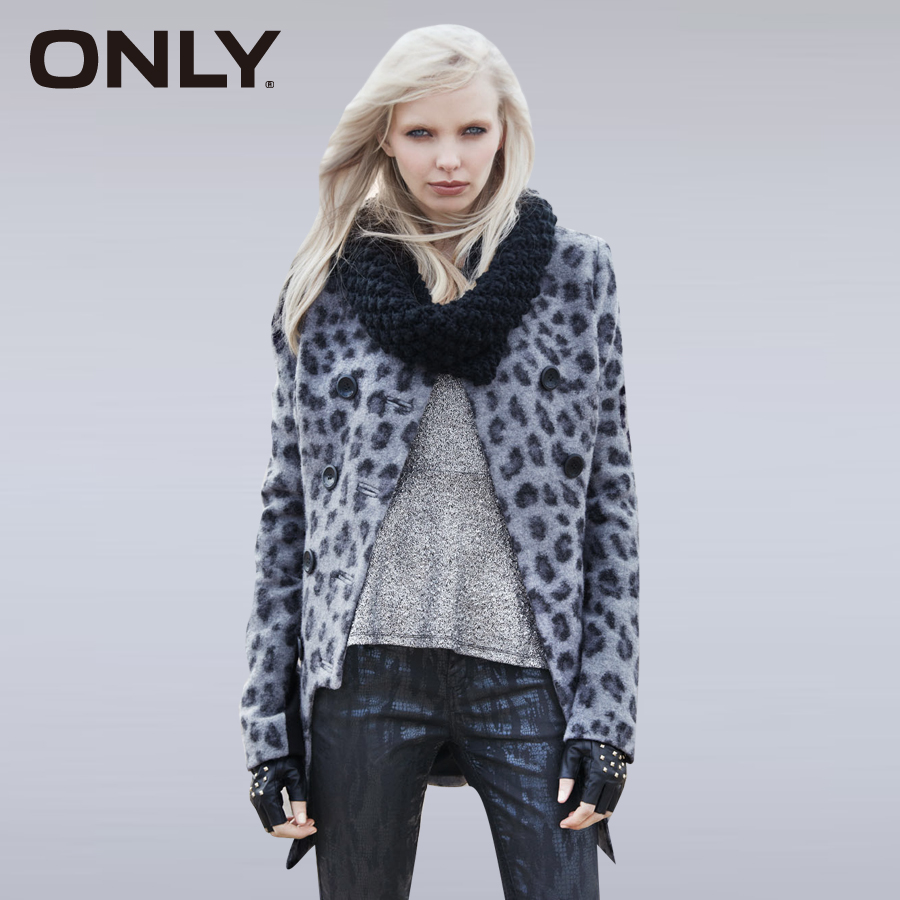 Rack poster of paragraph only o-neck leopard print large woolen long outerwear trench 112327008991