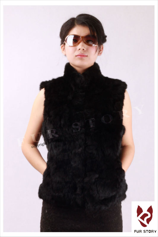 Real rabbit Head fur vest waitcoat jacket coat ladies'garment whole-head-fur good quality 8 colors thick and warm