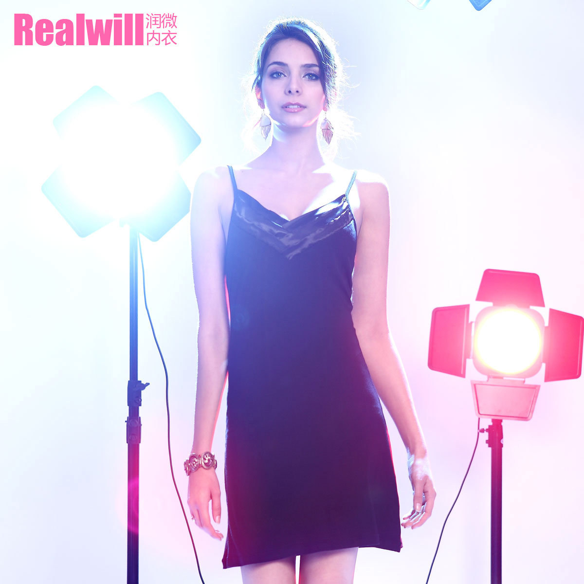 Realwill fairy sexy temptation V-neck modal spaghetti strap nightgown sleepwear female lounge