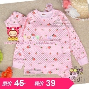 Recovers the female child 100% cotton underwear set lounge bear series 100% cotton sleepwear