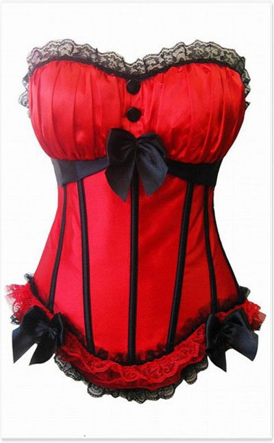 Red and Black flower Corset - qm8899red