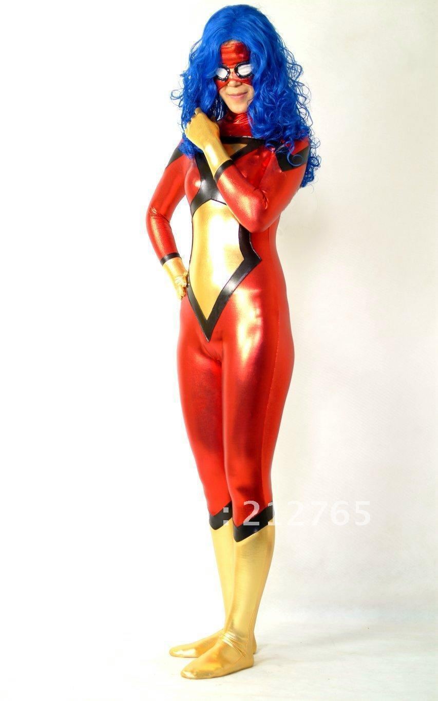 Red And Gold Colorfu Zentai Suits PS047