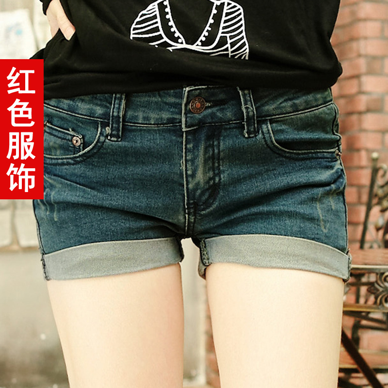 Red dress 2013 spring women's plus size internality butt-lifting denim shorts 3890