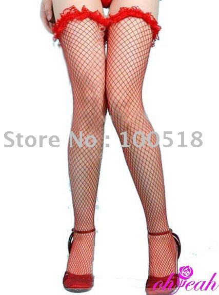 Red Fishnet  Laced High-Knee Sexy Stocking 20576 Ohyeah lingerie