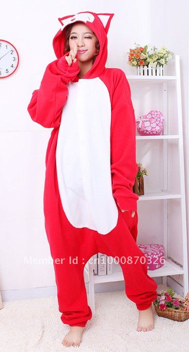 Red Fox Animal Kigurumi Pajamas Women's Adult Cosplay Sleepwear Size S M L XL