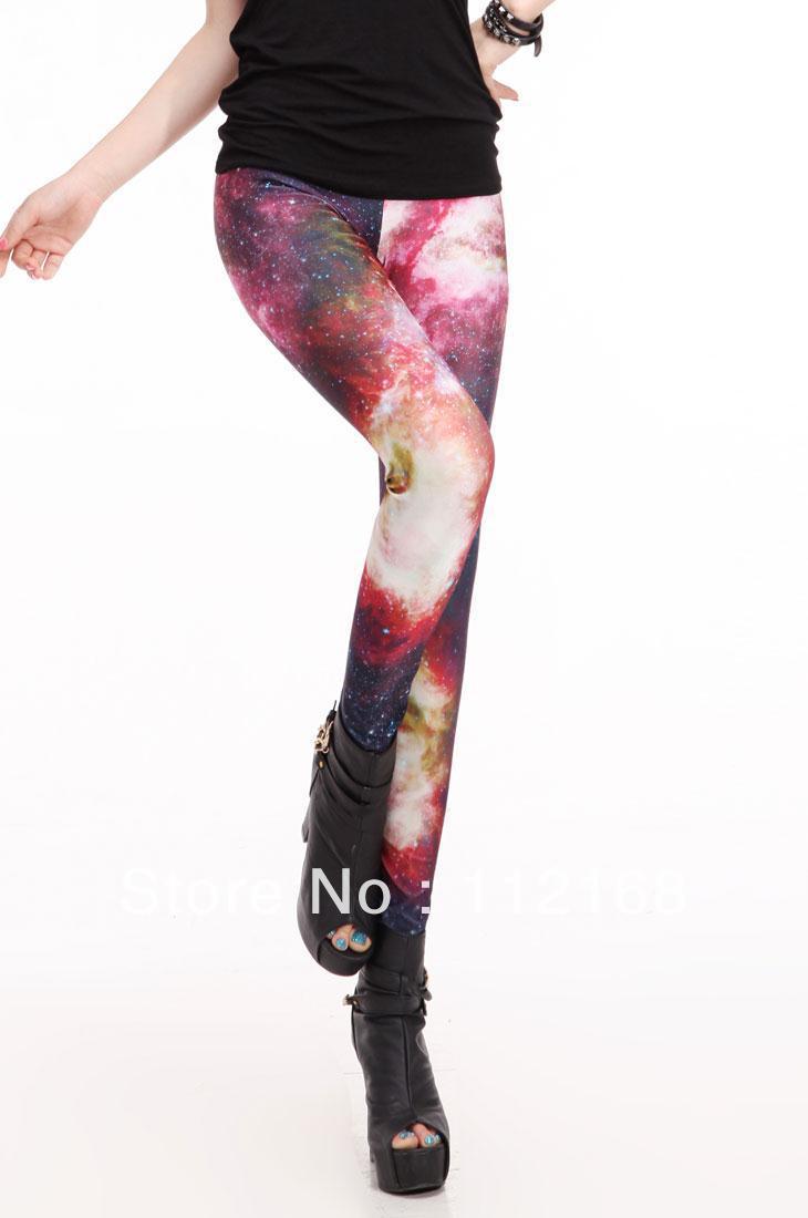 Red galaxy Figure Ms. fashion sexy leggings 79075