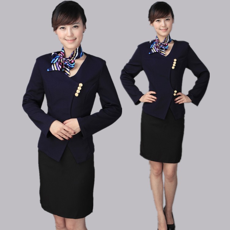 Red maple leaf work wear autumn and winter the front desk uniform