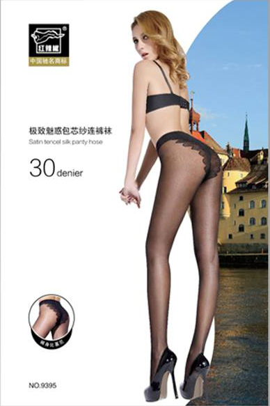 Red pepper bikini stockings women's pantyhose stockings female Core-spun Yarn socks 9395