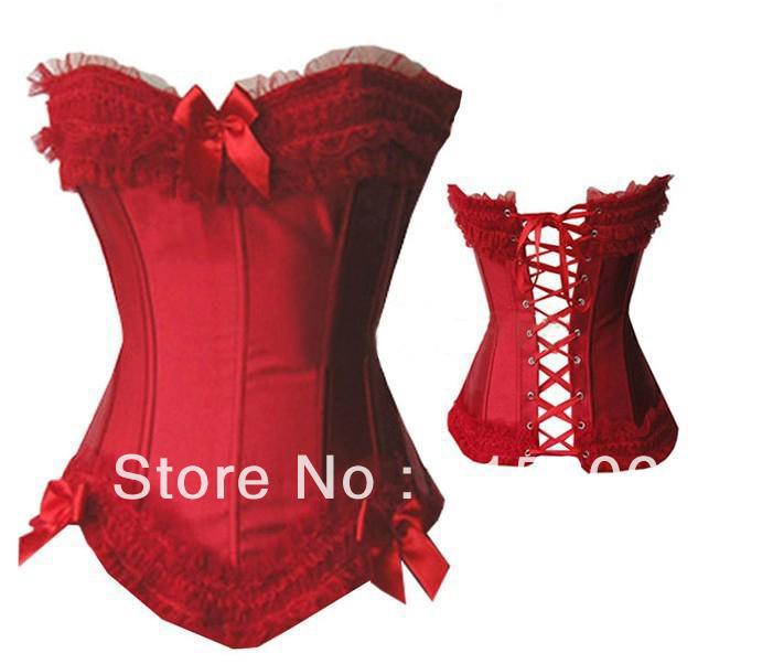 Red Satin Sexy Lingerie Underwear Corset wholesale and retail  7015