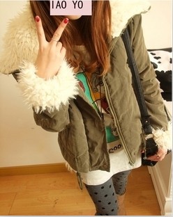 Red scarf 2012 winter women's thermal large lapel berber fleece tiebelt wadded jacket 721 ,Free shipping