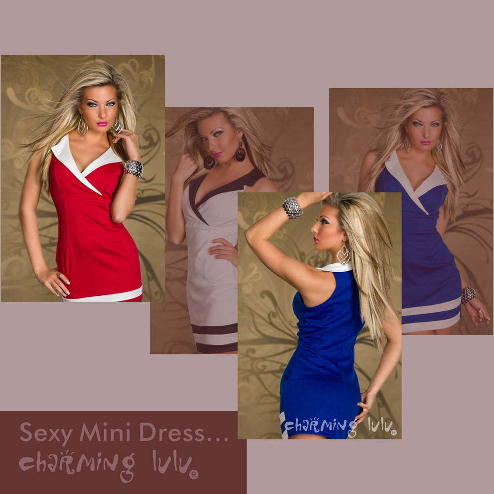 Red White Blue  V - Neck Mini Dress ( Wholesale Price + Free Shipping!!! ) Guaranteed 100% Quality Sexy Mini dress