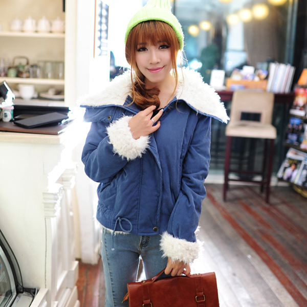 Regular Lady  Ladies' Flocking Lambs Fleece Winter Cotton Coat Outerwear Freeshipping # L034351