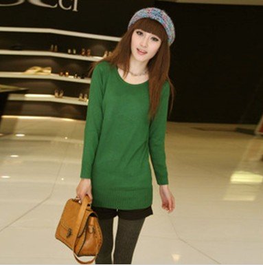 Render unlined upper garment medium style bag hip long sleeve low brought new cotton dress han2 ban3 knitting a sweater