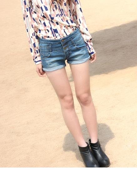 Restore ancient ways more yards of tall waist bull-puncher knickers NiuZai shorts fat mm hot pants qiu dong loose tide