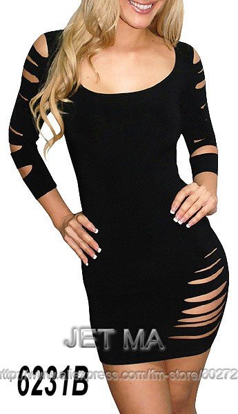 Retail-1pcs-New Arrival Cut Out Long Sleeve Black Clubwear Lingerie 6231 6231B