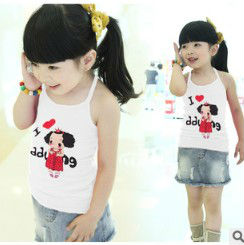 retail 2013 girls tank tops hollow out design 2-5yrs summer cool kids tank top 2pcs/lot same size 5054