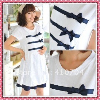 retail and wholesale fashion maternity wear clothing summer dress skirt short sleeves Pregnant women cotton white