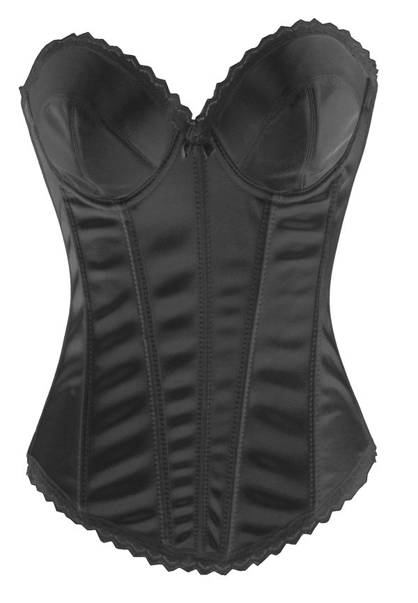 Retail  Competitive Price Satin Women Bustier Sexy Lingerie Black Corset  2269a-2