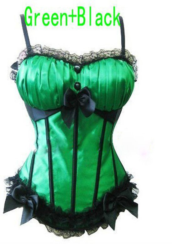 Retail  Competitive Price  Satin Women  Corset  Sexy Lingerie Pink or Green 8899