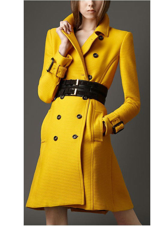 retail design star' love Warm wool coat  winter yellow trench coat women overcoatsr ladies fashion jackte in europe 2012