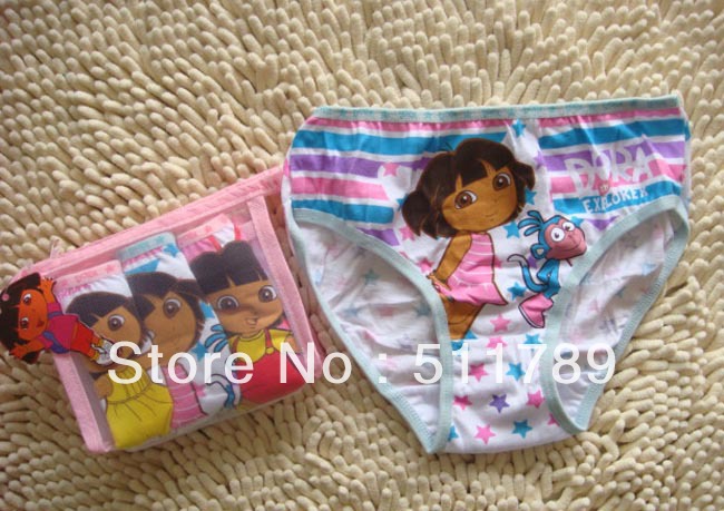 Retail Hot sale! Fashion Baby Dora Cartoon Underewear, girl's  briefs underwear, Children Underpants, TX-002-G003