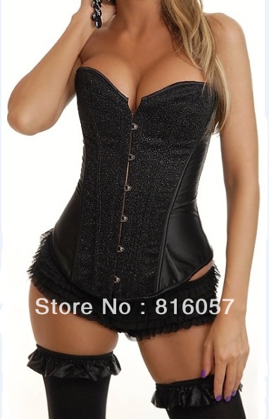 Retail Satin Competitive Price Women Corset Sexy Lingerie Black