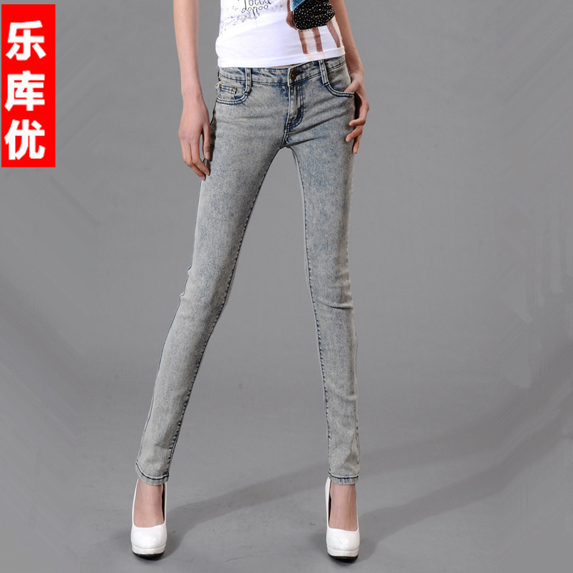 Retro finishing tight pants pencil jeans female trousers 2012 elastic