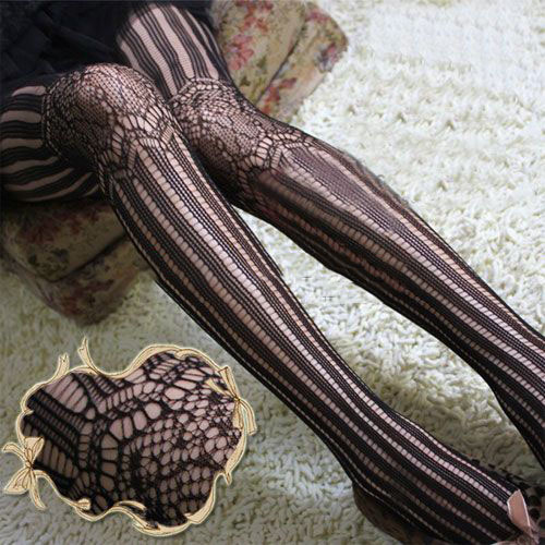 Retro Sexy Women Lady Soft Stripe Tights Fashion Pantyhose Mesh Socks Stockings