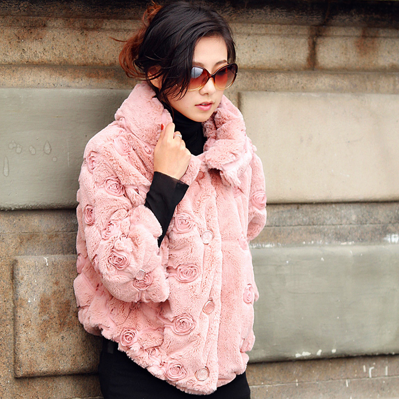 Rex rabbit hair fur coat 2012 fashion short fur coat female