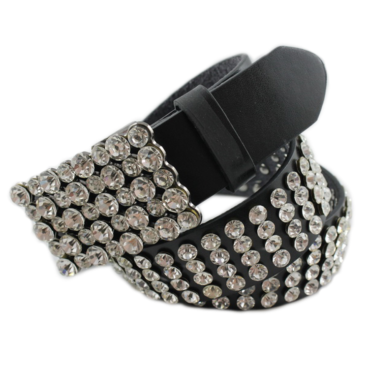 Rhinestone belt women's all-match genuine leather fashion full rhinestone wide strap female decoration cummerbund