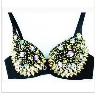 rivet bra disco costumes stage costumes sexy bra hiity free shipping