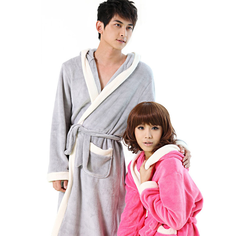 Robe autumn and winter song riel in love kolkatan 's thickening sexy coral fleece lovers sleepwear shuiyi bathrobes