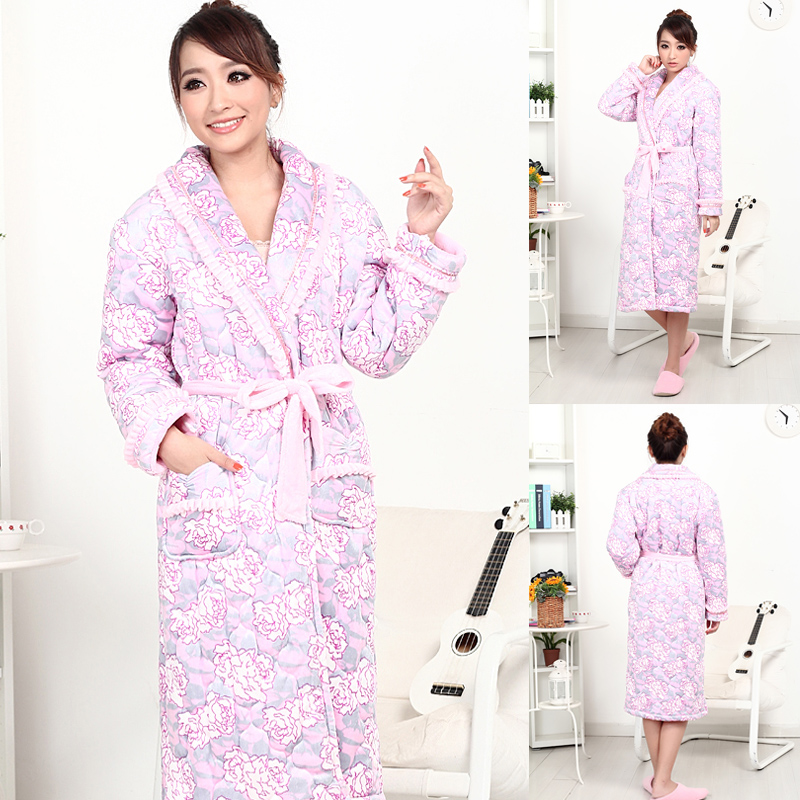 Robe women's winter thickening cotton sleepwear sexy fashion robe 2011 wlk