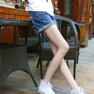 Roll-up hem casual hole loose plus size denim shorts mm shorts casual female trousers