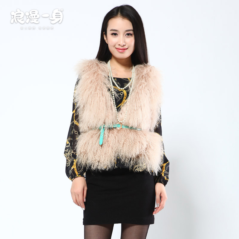 Romantic winter 2012 desuny new arrival sweet o-neck sleeveless fur