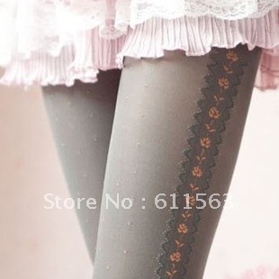 Rose jacquard stockings pantyhose socks spring and autumn vintage polka dot velvet