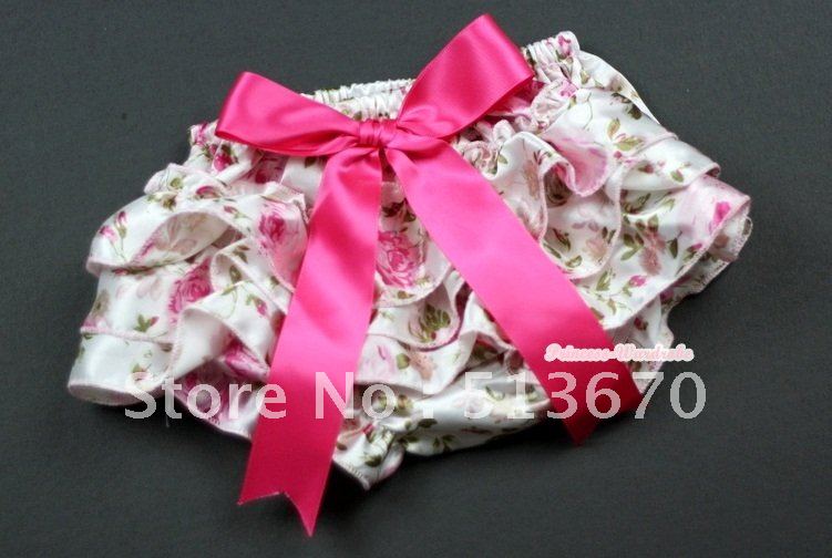 Rose Layer Panties Bloomers With Hot Pink Big Bow MABC122