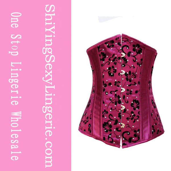 Rose Underbust Corset With Floral Design LC5238 Cheaper price Drop Shipping