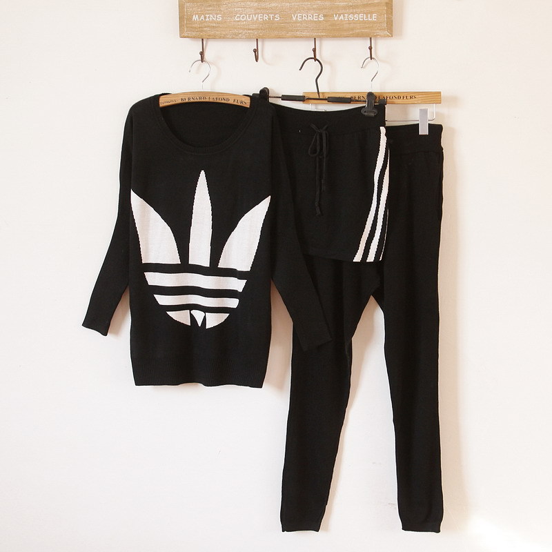 rou) Fashion street hiphop sweater piece set top short skirt trousers 2012 autumn and winter sweater