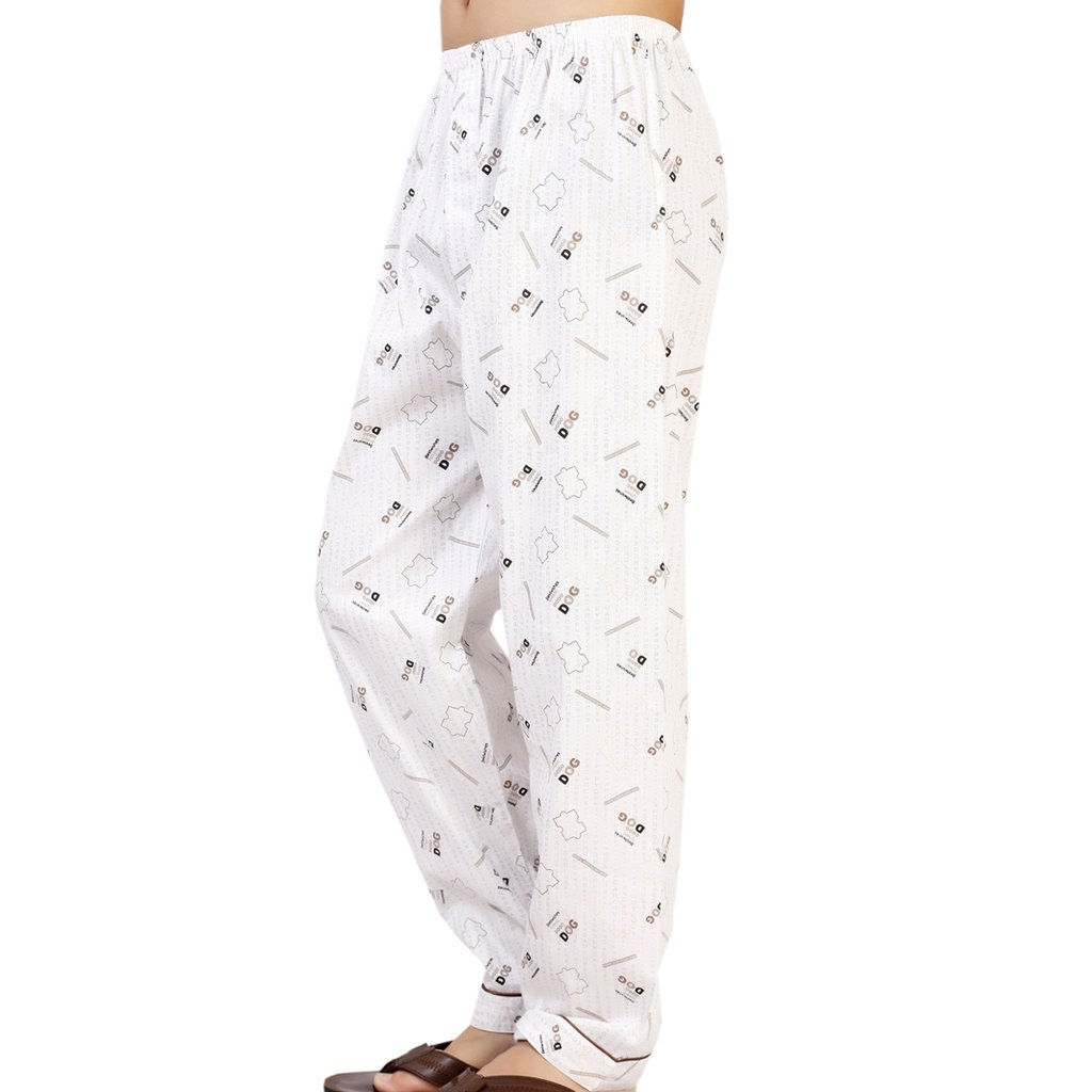 Round woven male women's spring and summer pajama pants 100% cotton lounge pants thin print casual loose 100% cotton trousers