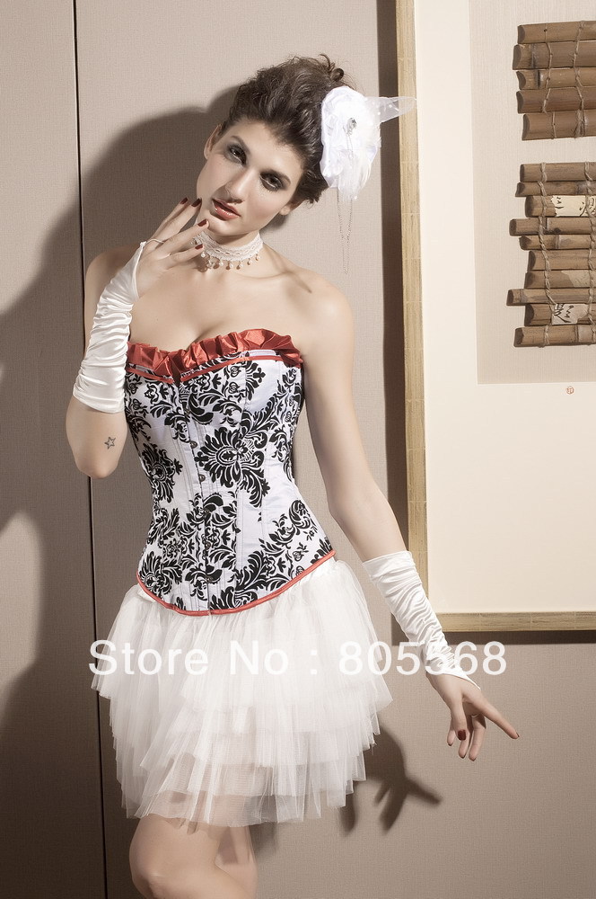 Royal Damask Underbust Corset With G-String