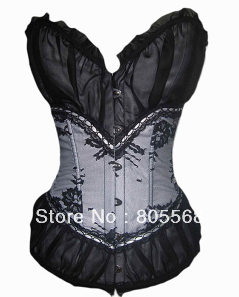 Royal Satin Lace Underbust Corset With G-String