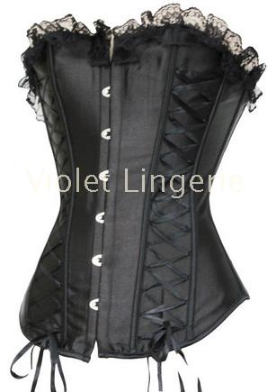 Royal shaper , ribbon steel buttons 2106 black and red corset