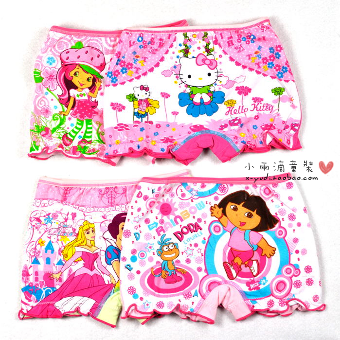 Ruffle girls boxer panties safety pants princess kitty dora strawberry doll authentic 95% cotton panties under skirt underwear